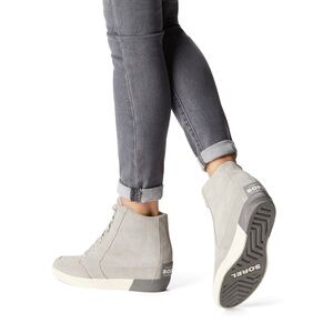SOREL Out N About Wedge II Boots - Dove, Quarry Waterproof Suede